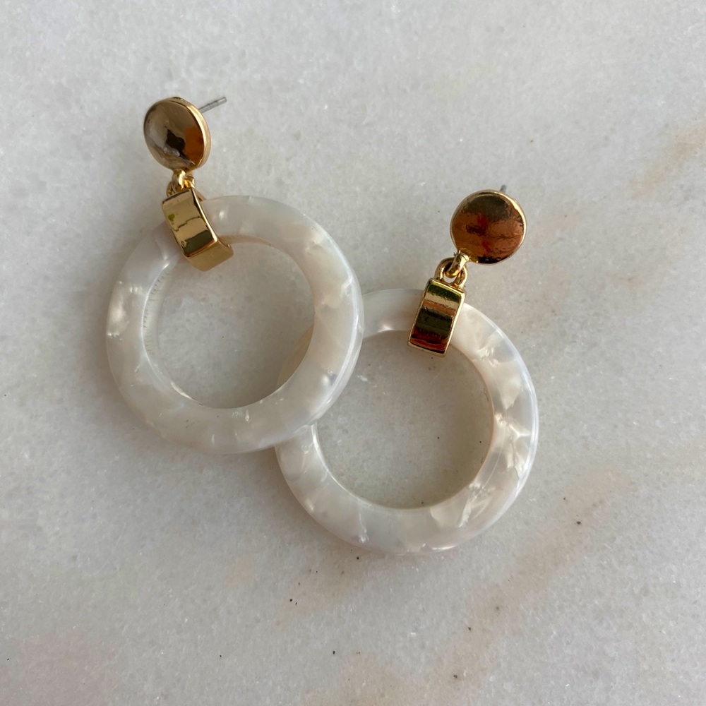 White Lucite earrings